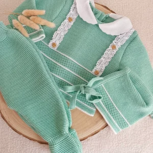 Ensemble complet vert d’eau détails - plusieurs tailles - personnalisable -