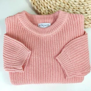 Pull maille rose