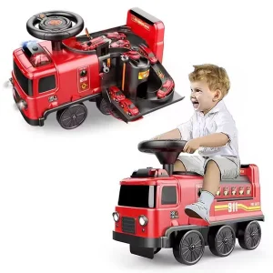 2 en 1 Camion de Pompier Porteur et Circuit