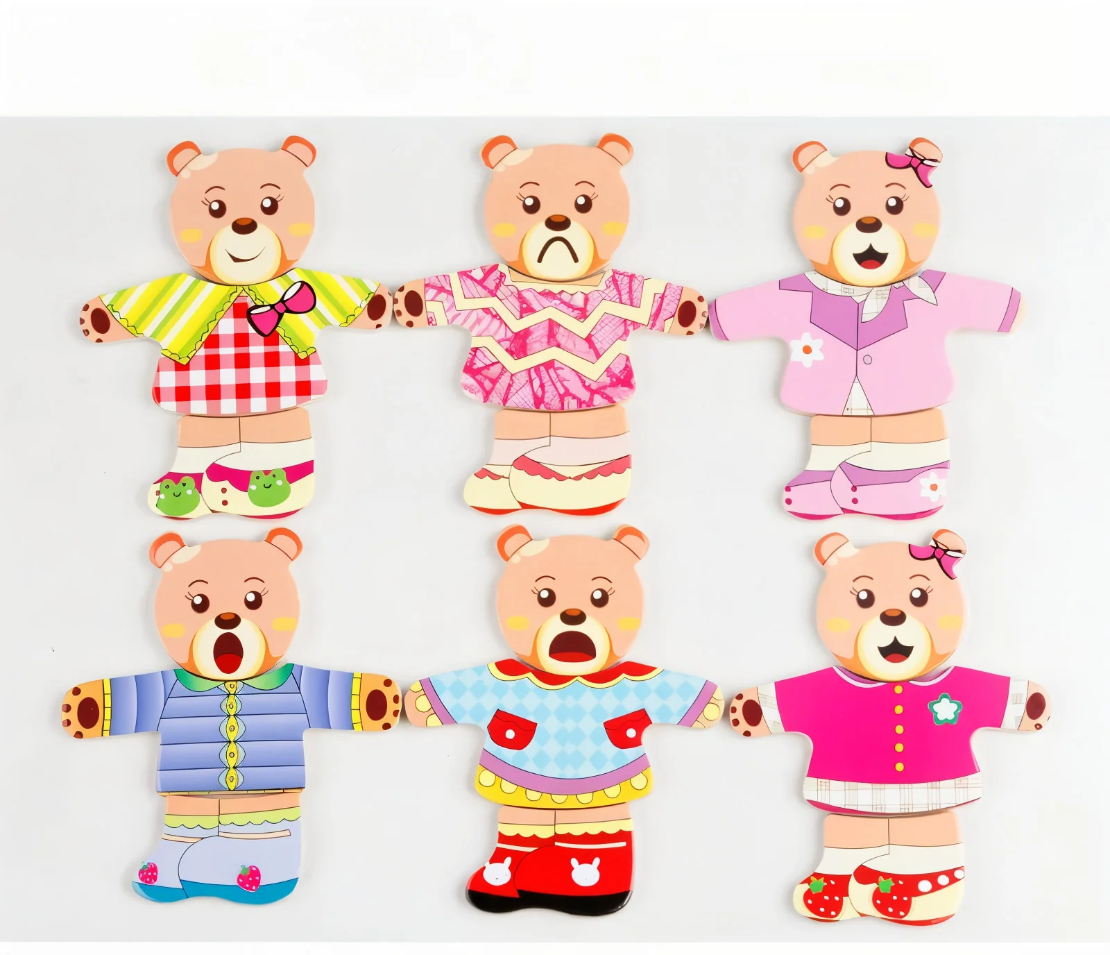 Puzzle Habillage en Bois – Éléphant & Ours à Habiller – Image 9