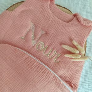 Gigoteuse molletonée en gaze de coton terracotta