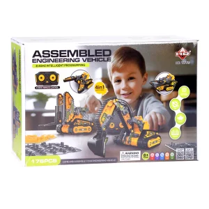 4 en 1 Engin de Chantier R/C à Construire 176 pcs