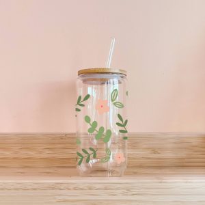 Verre boho avec paille | Eucalyptus