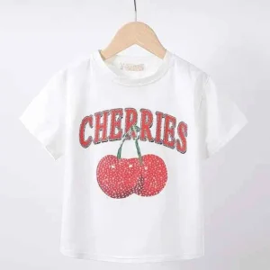 T shirt cerise strass