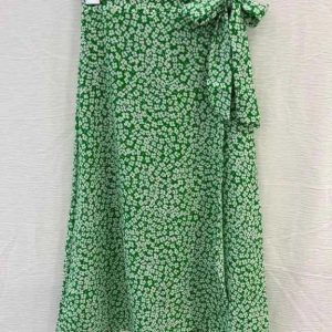 Jupe mi longue portefeuille fleurie