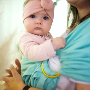 Ring Sling en Coton Bleu ciel