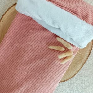 Couverture velours terracotta et polaire blanc - personnalisable -