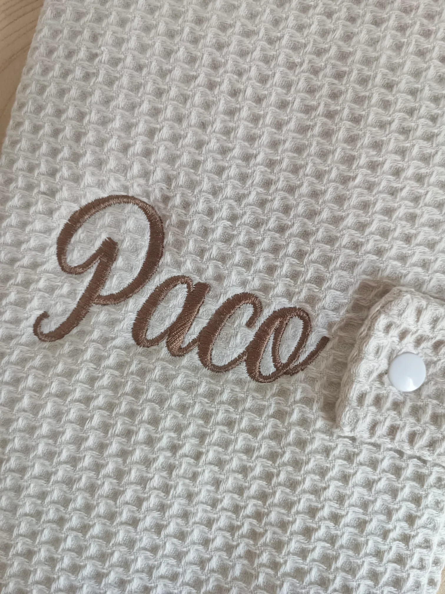 Protège carnet de santé en nid d’abeille beige - personnalisable - – Image 4