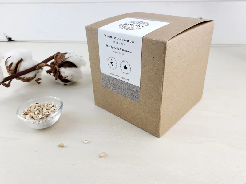 Compresse thérapeutique carré | Chanvre & coton bio | Sable – Image 2