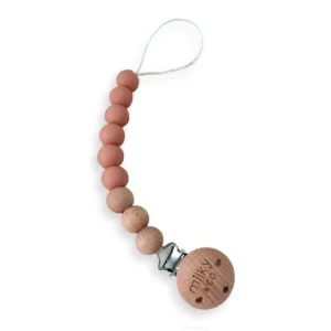 Attache tétine  rose pêche