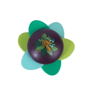 Hochet pour bébé en bois feuilles et grelot Moulin Roty Dans la jungle