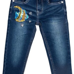 Jean fille Interdit de me gronder Lovita Bleu