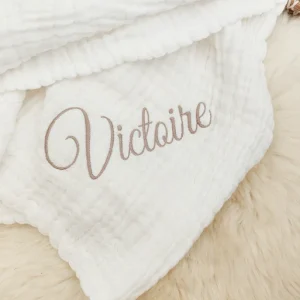Couverture gaze de coton blanc personnalisée