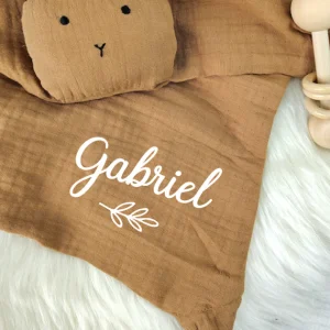 Doudou lange lapin camel