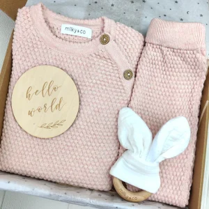 Ensemble maille rose personnalisable