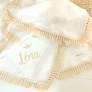 Couverture lange blanc personnalisable