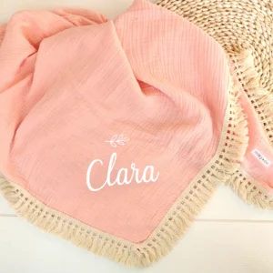 Couverture lange personnalisable rose