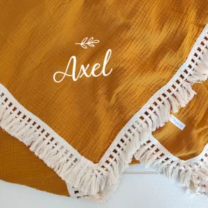 Couverture lange personnalisée camel