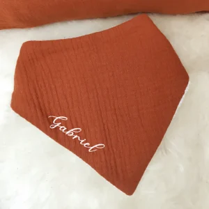 Bavoir bandana personnalisé rouille