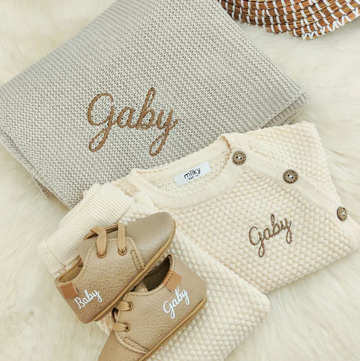 Couverture maille polaire nougat personnalisée – Image 4