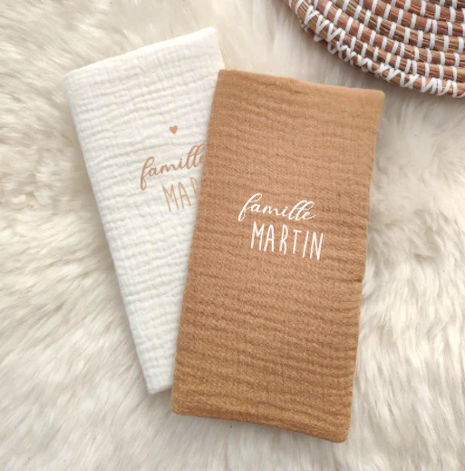 Protège livret de famille en gaze de coton