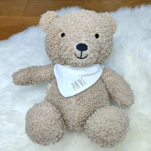 Peluche ourson biscuit bandana personnalisé