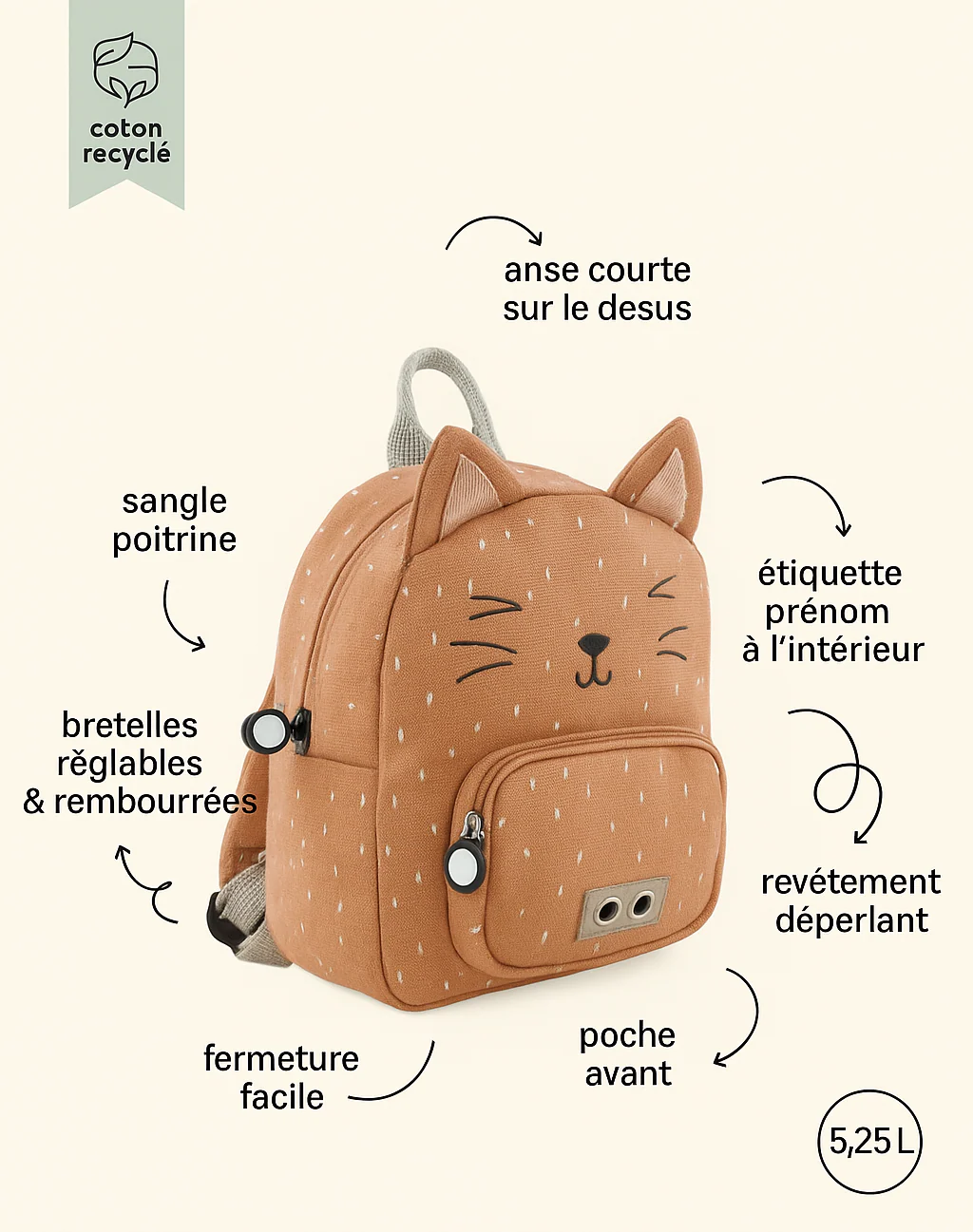 Petit sac à dos – Madame Chat – Image 4