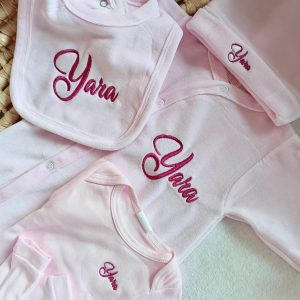 Dors bien velours rose, 5 pièces - plusieurs tailles -