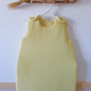 Gigoteuse molletonée en gaze de coton jaune