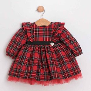 Robe bébé écossaise rouge