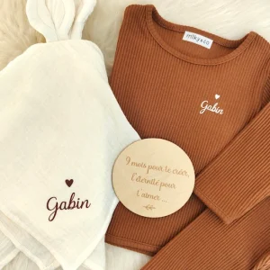 Coffret ensemble côtelé marron *