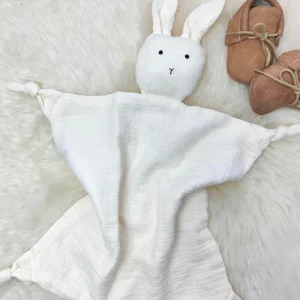 Doudou lange lapin ivoire