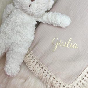 Couverture lange rose blush