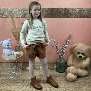 Short en velours côtelé camel