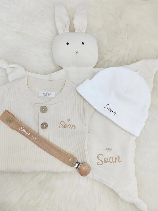 Doudou lange lapin ivoire – Image 3