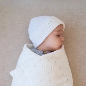 Couverture Tricotée Dentelles blanches
