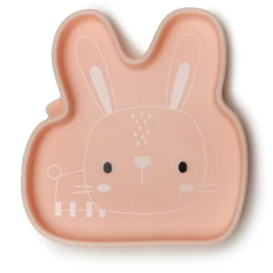 Assiette à collation en silicone | Lapin rose