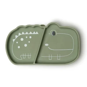Assiette à collation en silicone | Alligator sauge