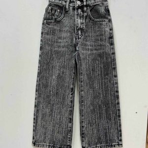 Jean noir délavé à strass