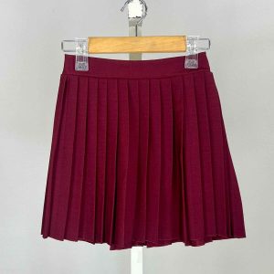 Jupe fille plissée bordeaux