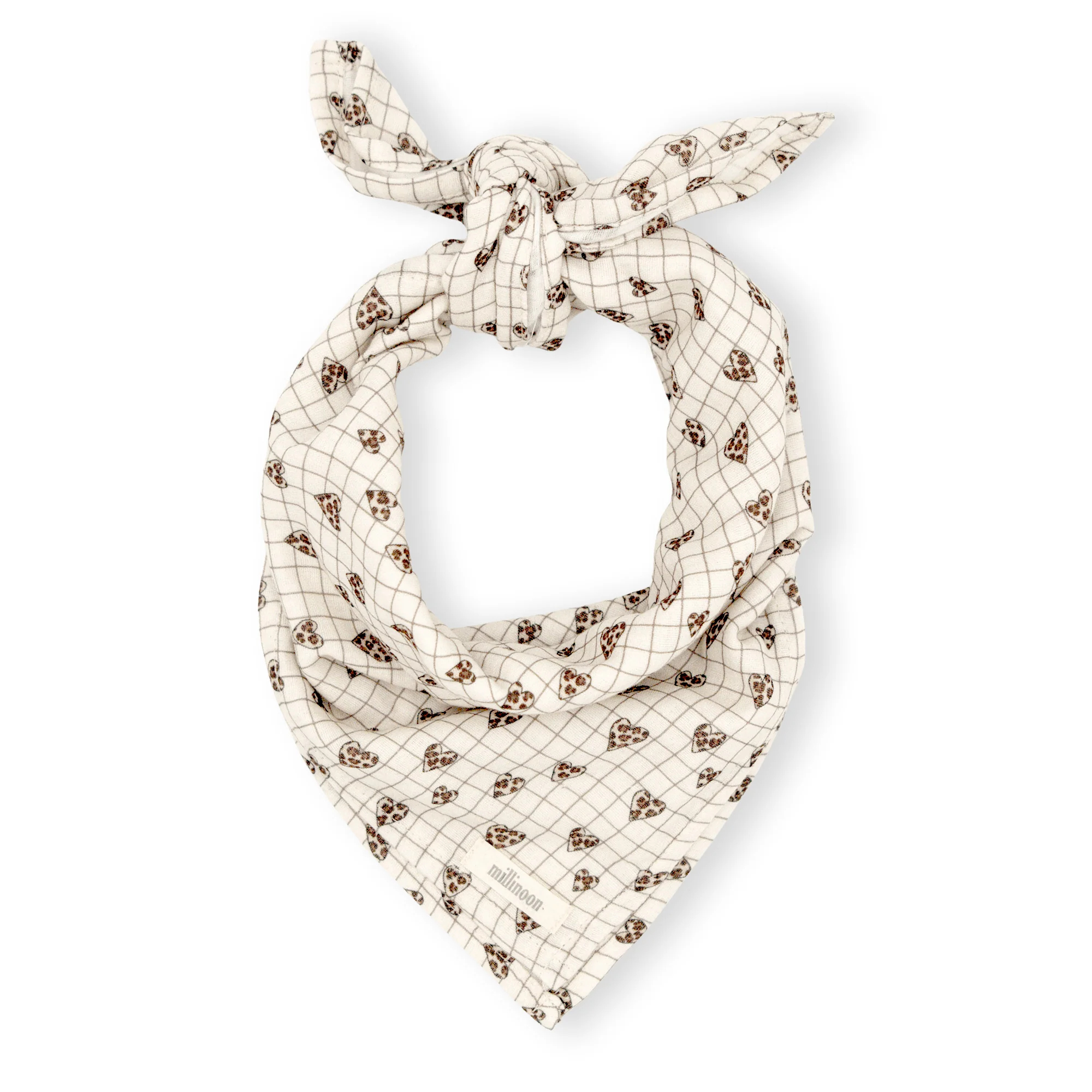 Foulard lange gaze carreau coeur graou