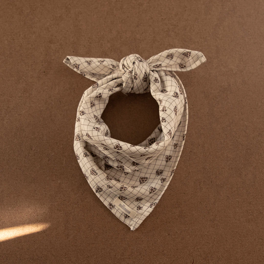 Foulard lange gaze carreau coeur graou – Image 3