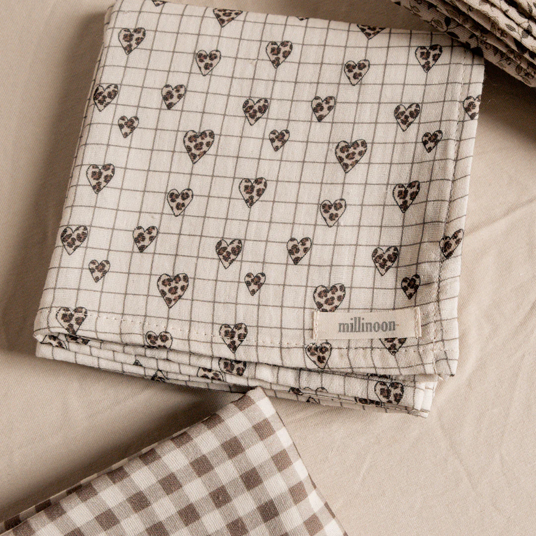 Foulard lange gaze carreau coeur graou – Image 5