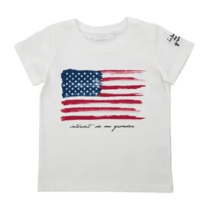 T-shirt Interdit De Me Gronder USA blanc