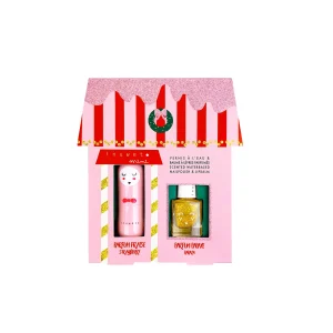 Coffret maison Juliette | Baume à lèvres aux fraises & vernis à ongles doré papaye