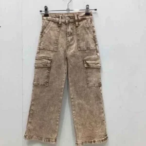 Pantalon cargo beige effet délavé