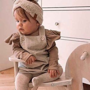 Barboteuse à volants côtelé