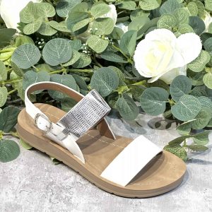 Sandale blanche et argent