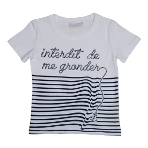 T-shirt Interdit De Me Gronder Ancre blanc