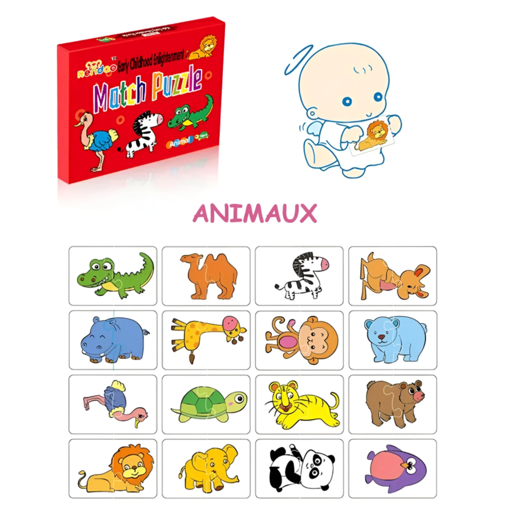 Puzzle Éducatif 32 Cartes – Jeu d'Éveil Cognitif pour Enfants – Image 7